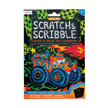 Ooly Monster Truck Mini Scratch and Scribble Art Kit