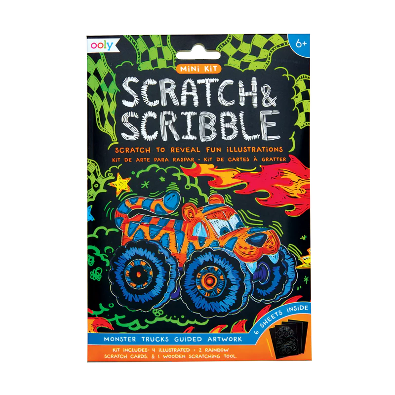 Load image into Gallery viewer, Ooly Monster Truck Mini Scratch and Scribble Art Kit
