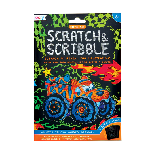 Ooly Monster Truck Mini Scratch and Scribble Art Kit