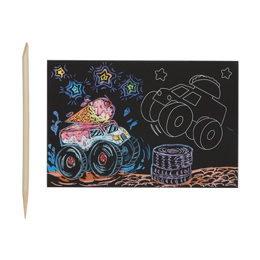 Ooly Monster Truck Mini Scratch and Scribble Art Kit