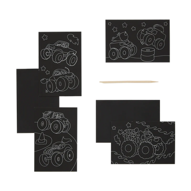 Ooly Monster Truck Mini Scratch and Scribble Art Kit