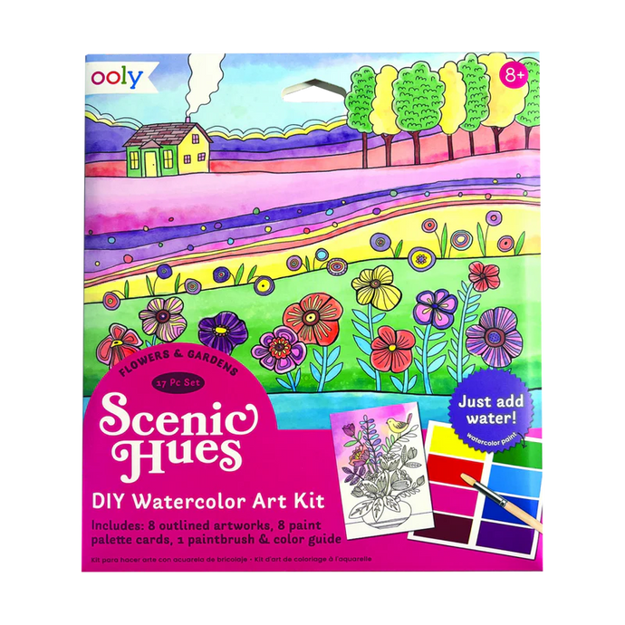 Ooly Scenic Hues Water Color Art Kit - Flowers and Gardens