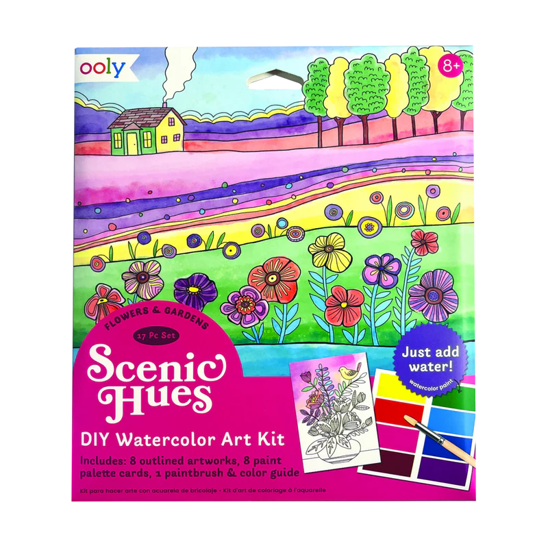 Load image into Gallery viewer, Ooly Scenic Hues Water Color Art Kit - Flowers and Gardens
