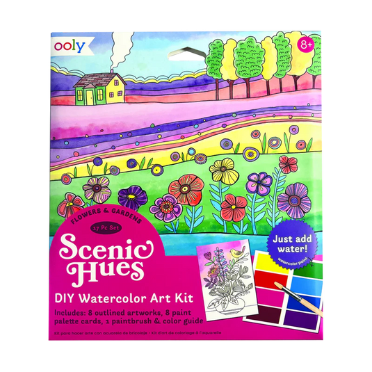 Ooly Scenic Hues Water Color Art Kit - Flowers and Gardens