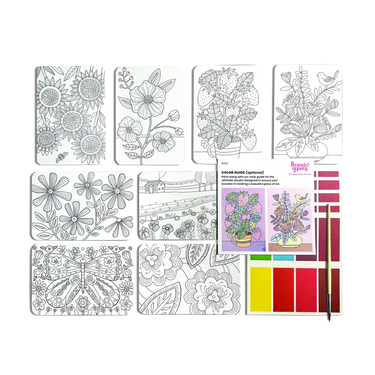 Ooly Scenic Hues Water Color Art Kit - Flowers and Gardens