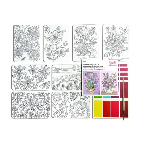 Ooly Scenic Hues Water Color Art Kit - Flowers and Gardens