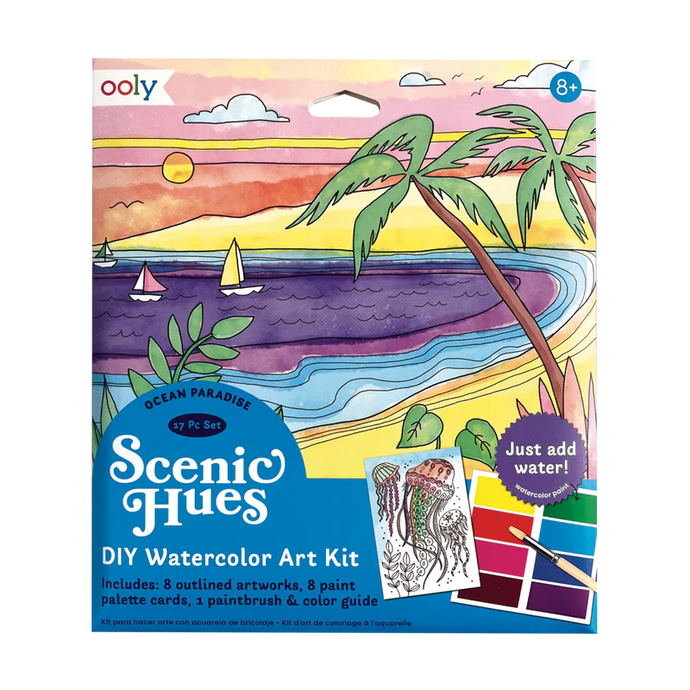 Ooly Scenic Hues Water Color Art Kit - Ocean Paradise