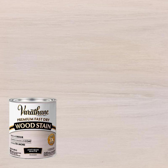 Varathane Fast Dry Wood Stain Semi-Transparent Antique White Oil-Based Urethane Modified Alkyd Wood 1qt (In-Store Pickup Only)