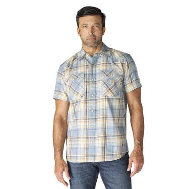 Carhartt Montana Bozeman Relaxed Short Sleeve Plaid Shirt (Rolling Thunder) Size 3XL