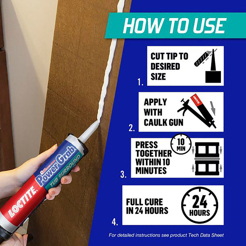 Load image into Gallery viewer, Loctite Power Grab Tub Surrounds Synthetic Latex Construction Adhesive 10 oz
