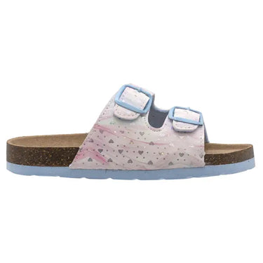 Northside Kid's Mariani II Heart Print Cork Sandal (Pink/Blue) Size 3