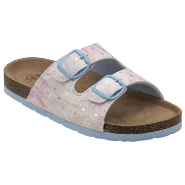 Northside Kid's Mariani II Heart Print Cork Sandal (Pink/Blue) Size 3