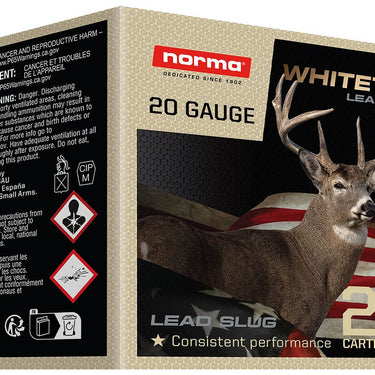Norma Ammunition Whitetail 20Gauge 2.75 in 1oz Slug Shot 25 Per Box