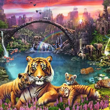 Jigsaw Puzzle Tigers in Paradise - 3000 Pieces Puzzle