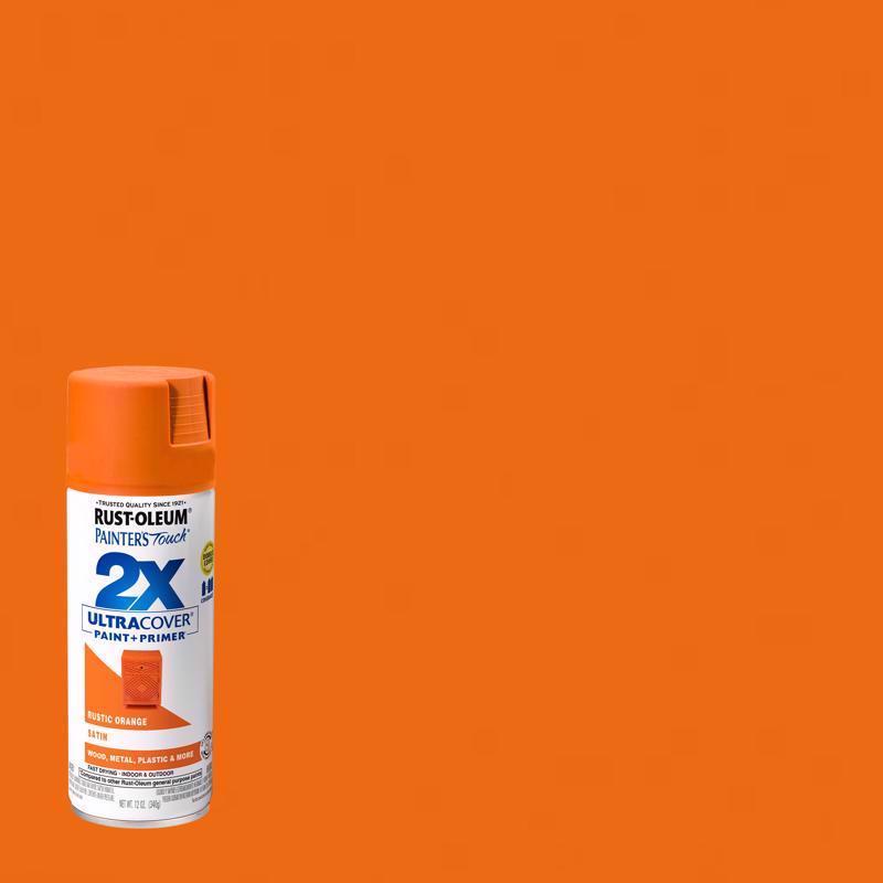 Load image into Gallery viewer, Rust-Oleum Painter&#39;s Touch 2X Ultra Cover Satin Rustic Orange Paint+Primer Spray Paint 12 oz
