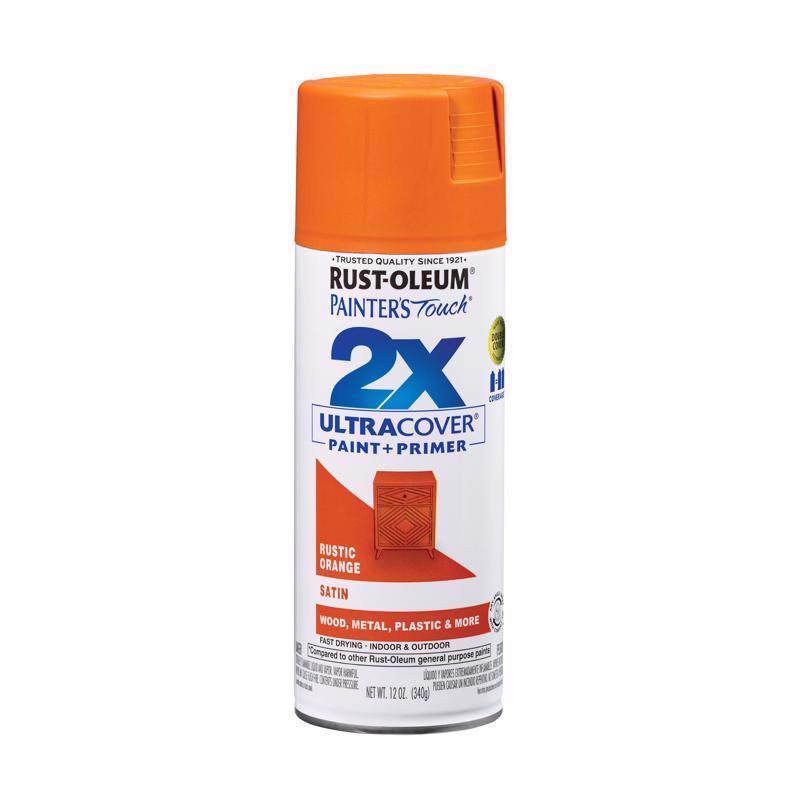 Load image into Gallery viewer, Rust-Oleum Painter&#39;s Touch 2X Ultra Cover Satin Rustic Orange Paint+Primer Spray Paint 12 oz
