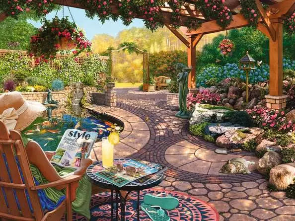 Load image into Gallery viewer, Jigsaw Puzzle Cozy Backyard Bliss - 750 Pieces
