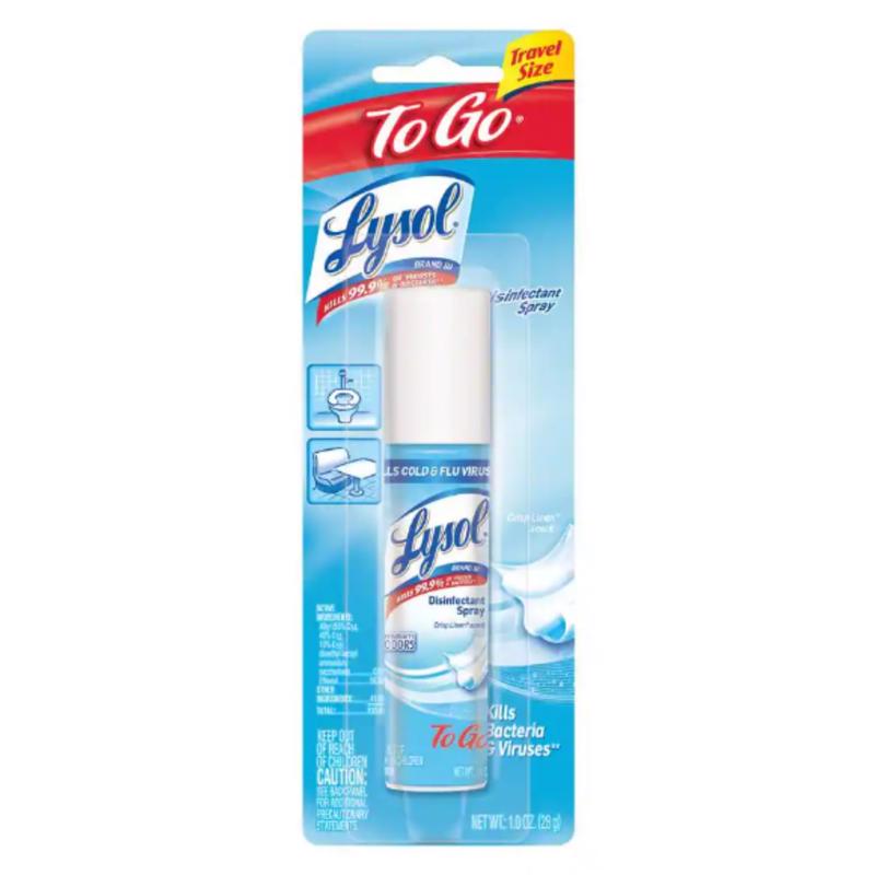 Load image into Gallery viewer, Lysol To Go Crisp Linen Scent Disinfectant Spray 1 oz 1 pk
