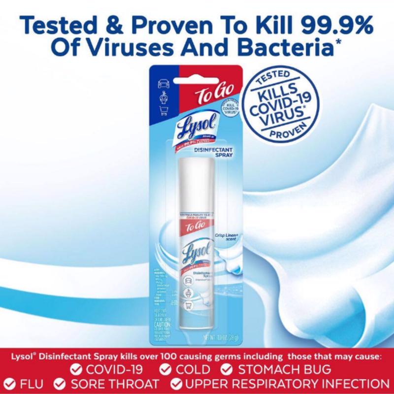 Load image into Gallery viewer, Lysol To Go Crisp Linen Scent Disinfectant Spray 1 oz 1 pk
