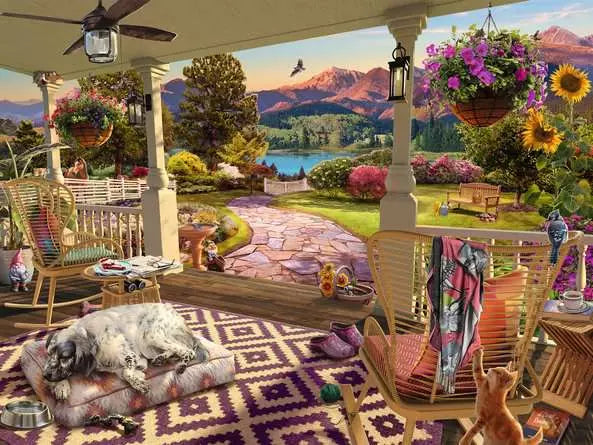 Load image into Gallery viewer, Jigsaw Puzzle Cozy Front Porch - 750 Pieces
