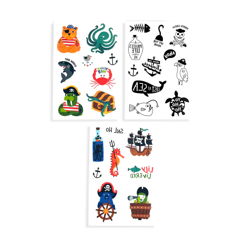 Load image into Gallery viewer, Ooly Mini Tattoo Palooza Temporary Tattoos - Pirate&#39;s Life
