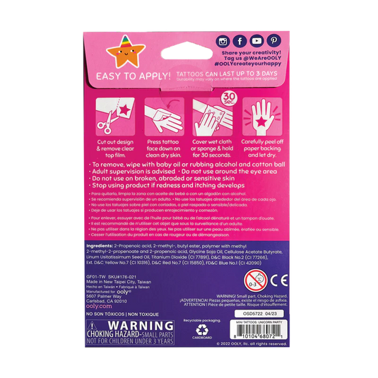 Ooly Mini Tattoo Palooza Temporary Tattoos - Unicorn Party