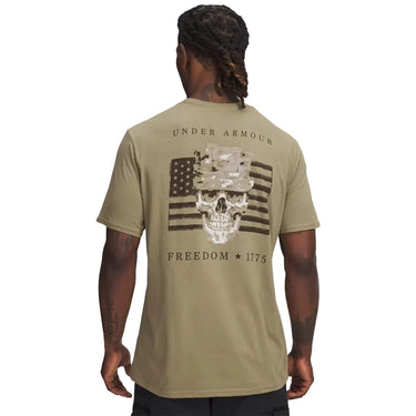 Under Armour Freedom By 1775 Skull T-Shirt (Tan) Size M