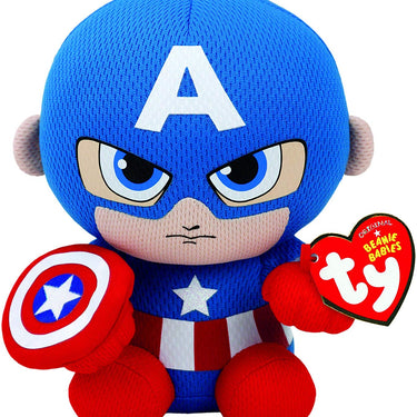 TY Beanie Baby - CAPTAIN AMERICA - Marvel 6 Superhero Plush
