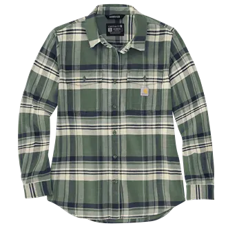 Carhartt Women's Relaxed Fit Long Sleeve Button Front Shirt (Frosted Balsam) Size XXL