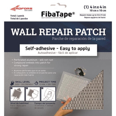 Saint-Gobain ADFORS FibaTape 4 in. L X 4 in. W Fiberglass Reinforced Aluminum White Self Adhesive Wall Repair Patch