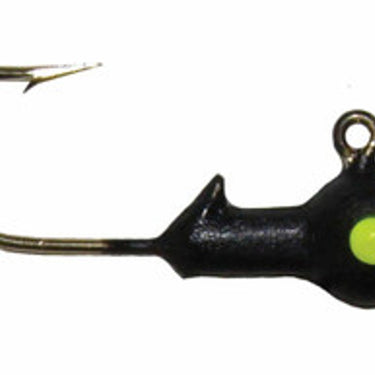 Big Bite Jig Single Eye Jighead 1/8oz Black/Chartreuse Eye