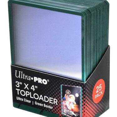 Ultra Pro 3" x 4" Green Border Toploader (25-Count)