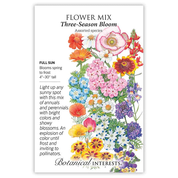 Load image into Gallery viewer, Three-Season Bloom Flower Mix Seeds
