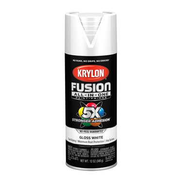 Krylon Fusion All-In-One Gloss White Paint+Primer Spray Paint 12 oz