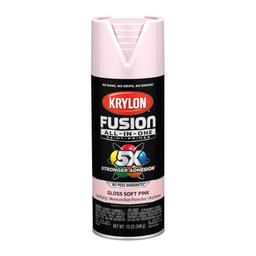Krylon Fusion All-In-One Gloss Soft Pink Paint+Primer Spray Paint 12 oz