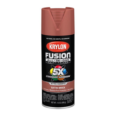 Krylon Fusion All-In-One Satin Brick Paint+Primer Spray Paint 12 oz
