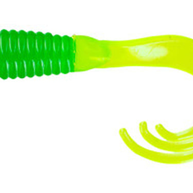 Big Bite Baits Triple Tip Grub Green Chartreuse Tail