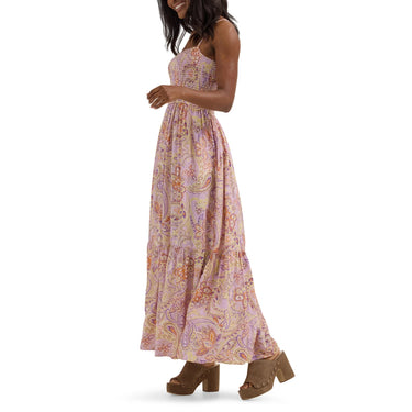 Wrangler Women's Retro Punchy Square Neck Maxi Dress (Multicolor) Size L