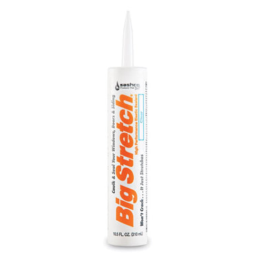 Sashco Big Stretch Clear Elastomeric Acrylic Latex Door/Siding/ Window Caulk 10.5 oz