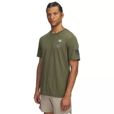 Under Armour Men's Freedom Military Skull Shirt (Marine OD Green) Size M