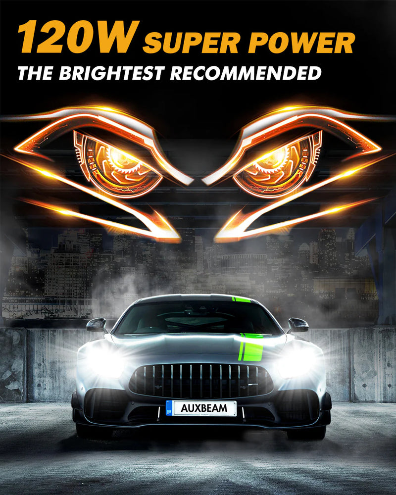 Load image into Gallery viewer, Auxbeam 9007 HB5 LED Headlight Bulbs 120W 25000LM GX Series Brightest 6500K Cool White (2 Bulbs)
