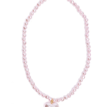 Pink Pearl Heart Necklace