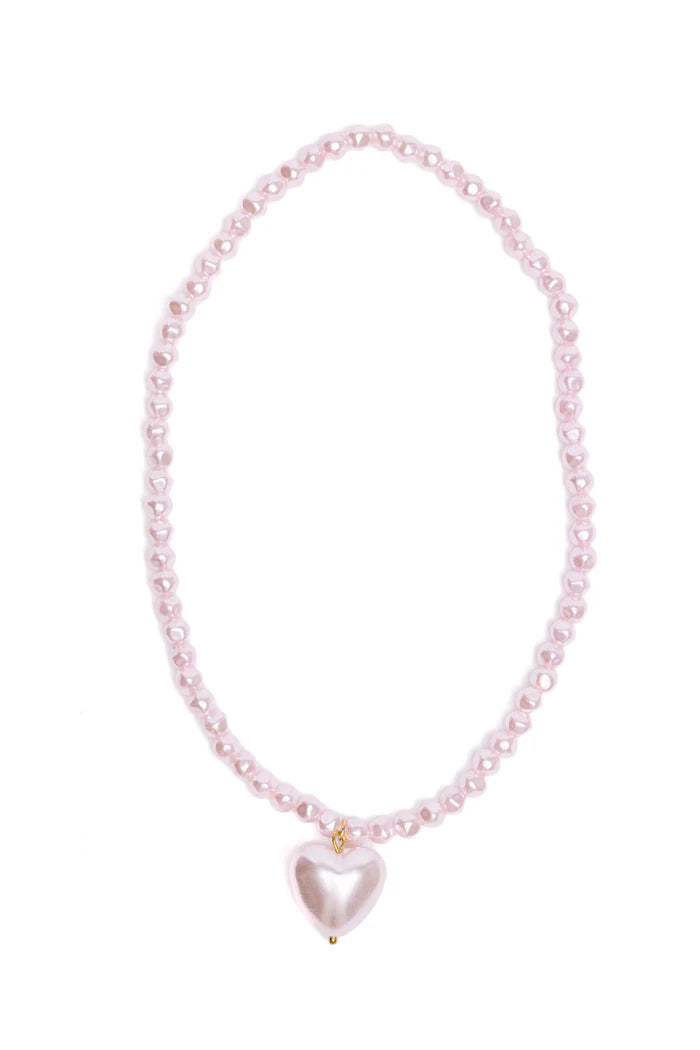 Load image into Gallery viewer, Pink Pearl Heart Necklace
