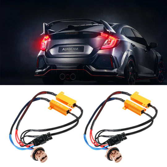 AUXBEAM 7443 ANTI FLICKER CANBUS RESISTORS DECODER AVOID FAST HYPER FLASH TURN SIGNAL BLINK LIGHT DASHBOARD ERROR CODE 2PCS/SET