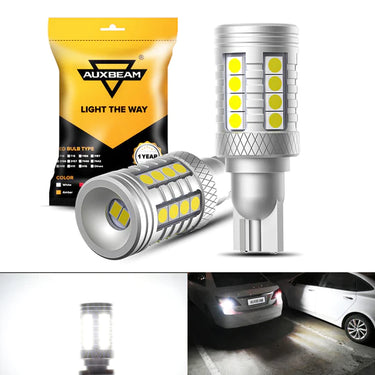 Auxbeam 912 921 T15 W16w LED Reverse Back-up Light Bulbs 20w 350% High Brightness Can-bus Error Free 6500k White B3 Series | 2 Bulbs