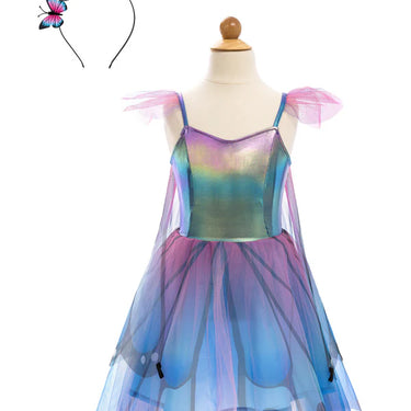 Blue Butterfly Twirl Dress with Wings & Headband - Size 5-6
