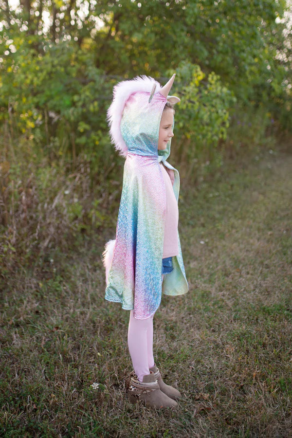 Load image into Gallery viewer, Rainbow Reversible Unicorn Dragon Cape
