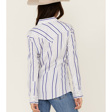 Wrangler Women's Retro Western Dress Snap Top (Blue) Size M