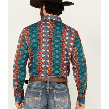 Wrangler Men's Checotah Long Sleeve Snap Western Shirt (Multicolor) Size XL