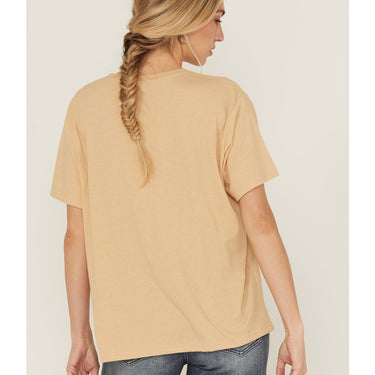 Wrangler Women's Go West Short Sleeve Girlfriend Graphic Tee (Mustard) Size M